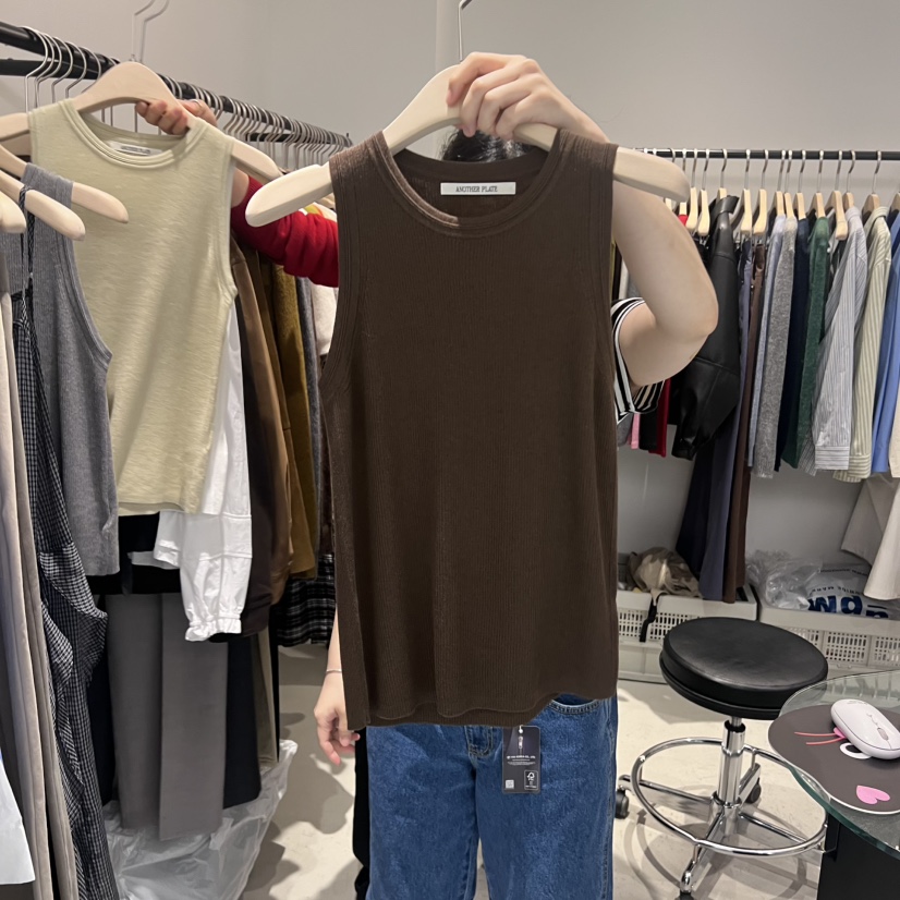PLATE韓國代購㊣女士新品人氣25秋冬時尚休閑真品熱賣吊帶背心PLATE吊帶/背心圖色2
