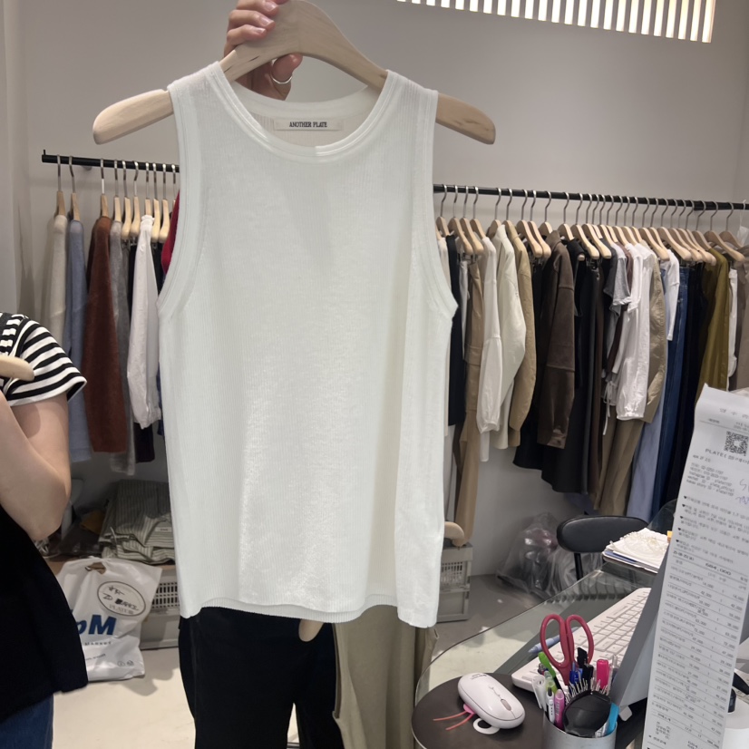 PLATE韓國代購㊣女士新品人氣25秋冬時尚休閑真品熱賣吊帶背心PLATE吊帶/背心圖色3