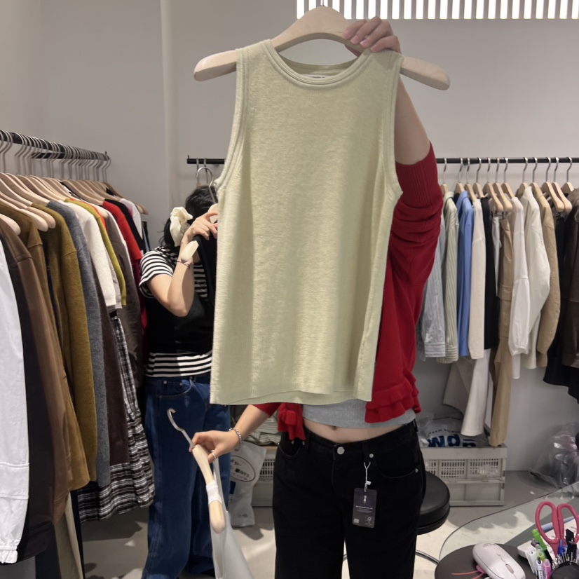 PLATE韓國代購㊣女士新品人氣25秋冬時尚休閑真品熱賣吊帶背心PLATE吊帶/背心圖色4