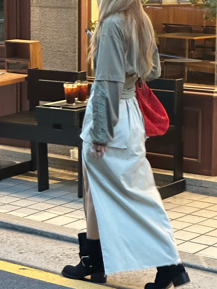 ZEROZERO韓國直郵㊣女士新款職業熱賣時尚人氣長裙工裝開衩ZEROZERO長裙