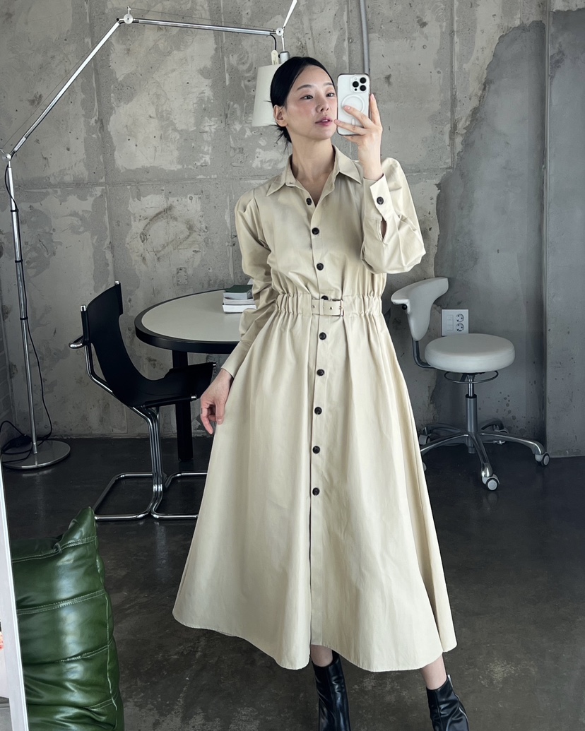 VERNI韓國直郵㊣女士新品25秋冬推薦職業真品休閑熱賣連衣裙VERNI連衣裙
