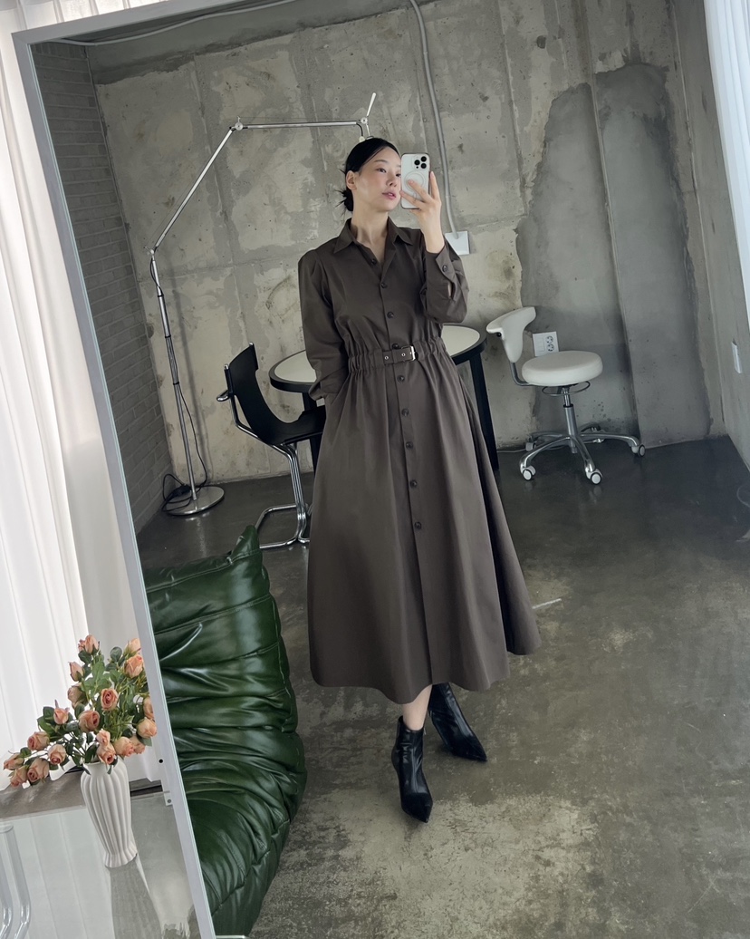 VERNI韓國直郵㊣女士新品25秋冬推薦職業真品休閑熱賣連衣裙VERNI連衣裙