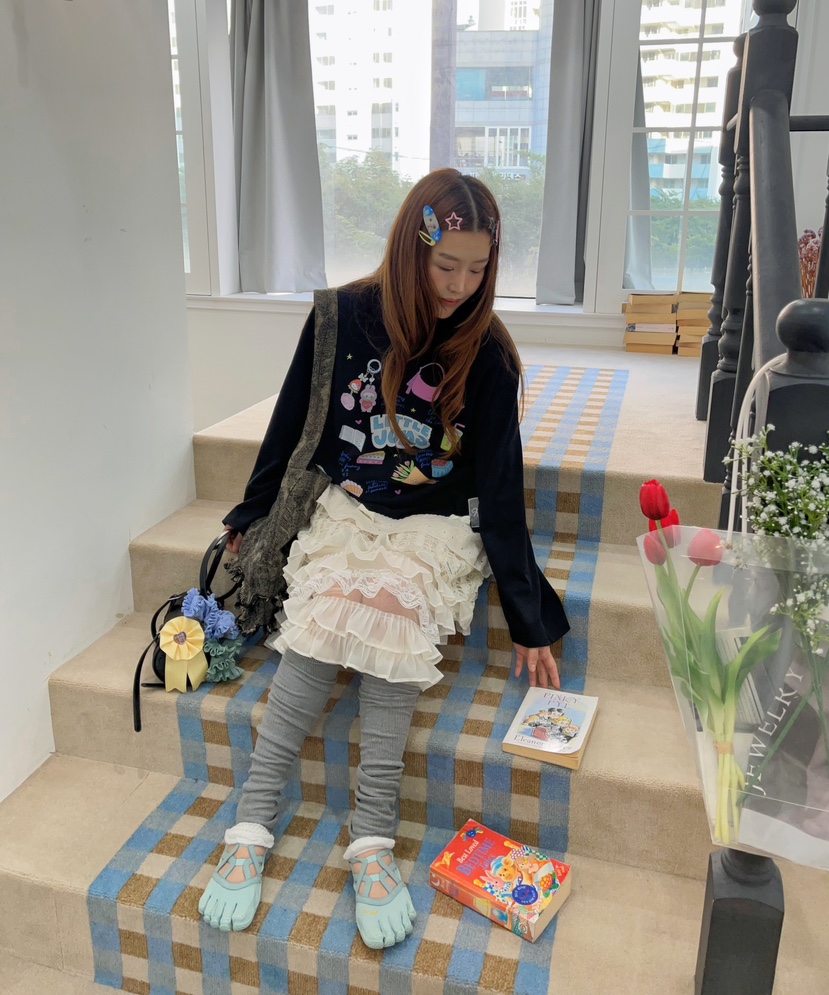 BOUTIQUE-L韓國直郵㊣女裝新品休閑職業熱賣25秋冬長袖T恤BOUTIQUE-L長袖T恤