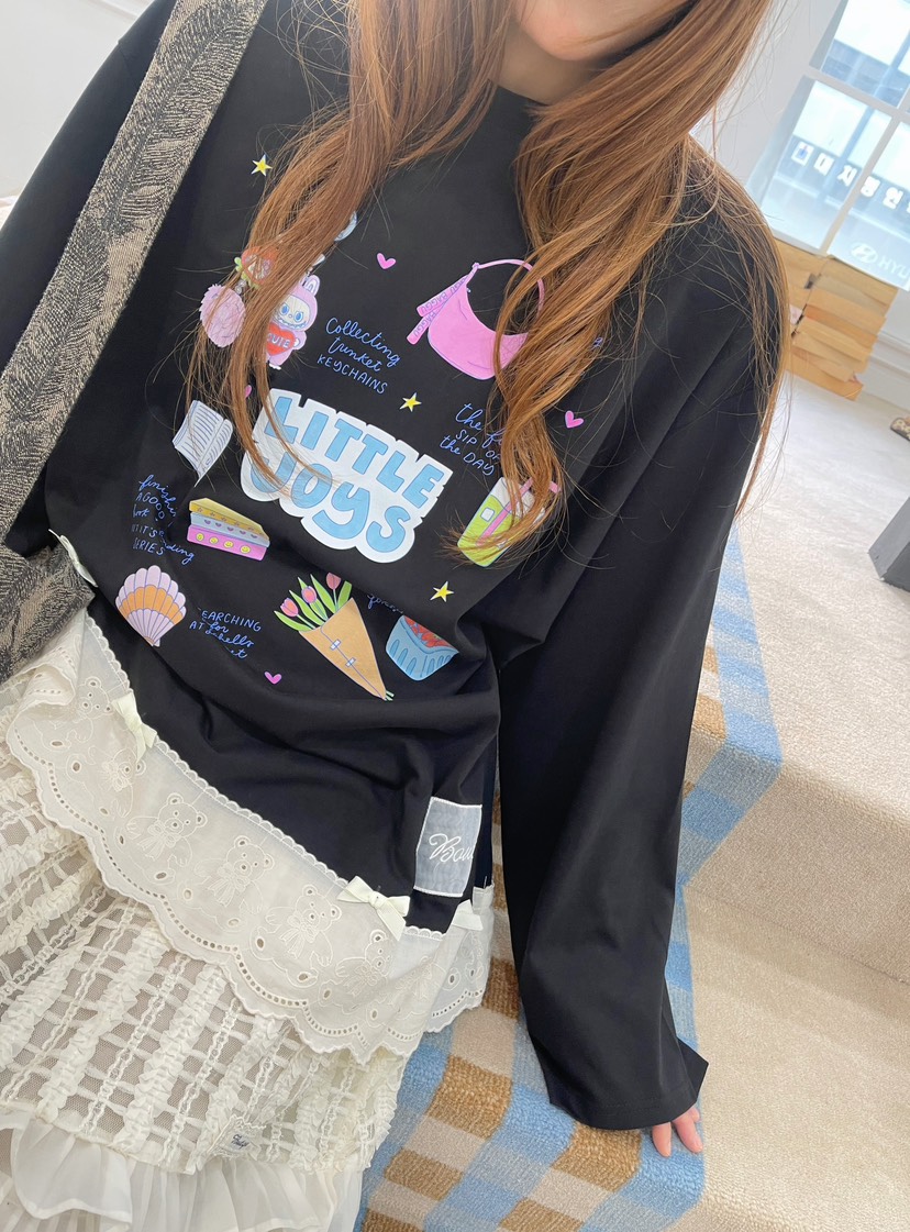 BOUTIQUE-L韓國直郵㊣女裝新品休閑職業熱賣25秋冬長袖T恤BOUTIQUE-L長袖T恤