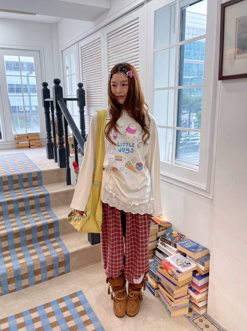 BOUTIQUE-L韓國直郵㊣女裝新品休閑職業熱賣25秋冬長袖T恤BOUTIQUE-L長袖T恤