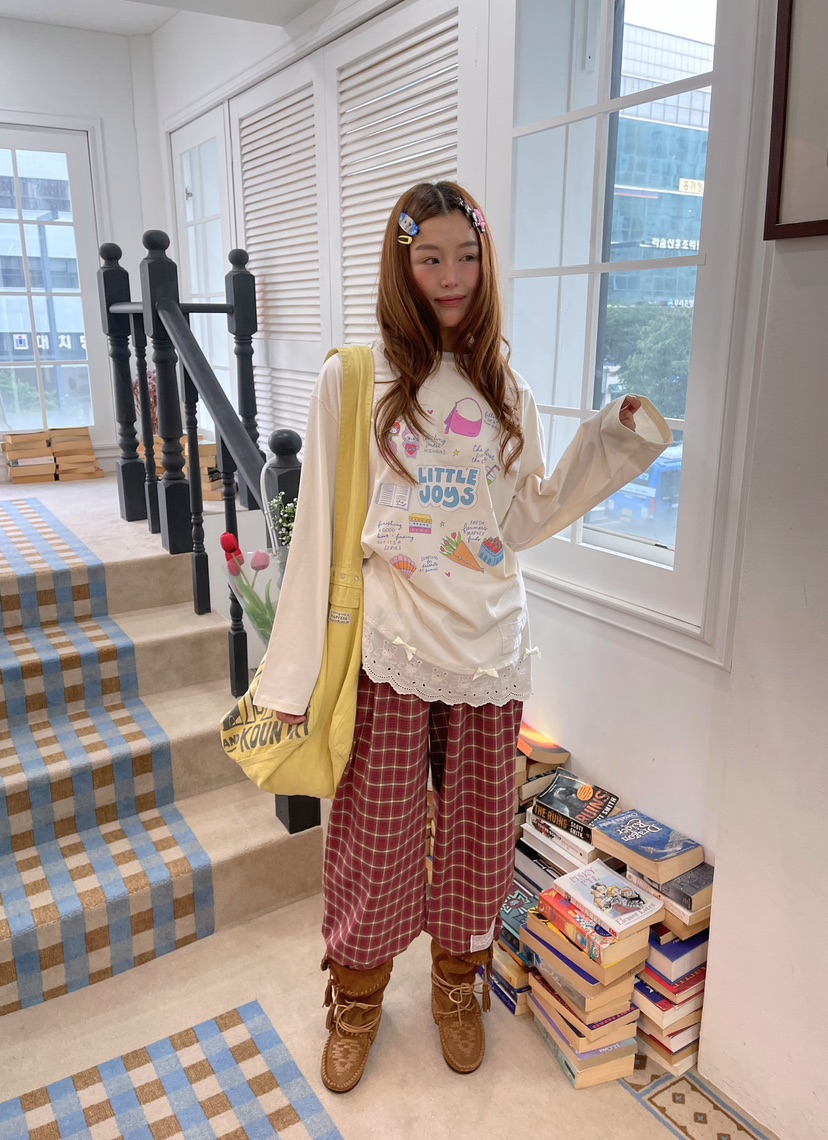 BOUTIQUE-L韓國直郵㊣女裝新品休閑職業熱賣25秋冬長袖T恤BOUTIQUE-L長袖T恤圖色1