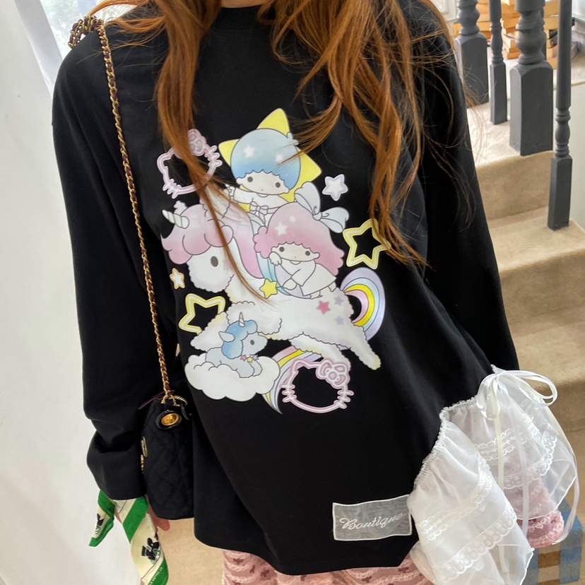 BOUTIQUE-L韓國直郵㊣女士新款職業人氣時尚熱賣休閑長袖T恤BOUTIQUE-L長袖T恤圖色1