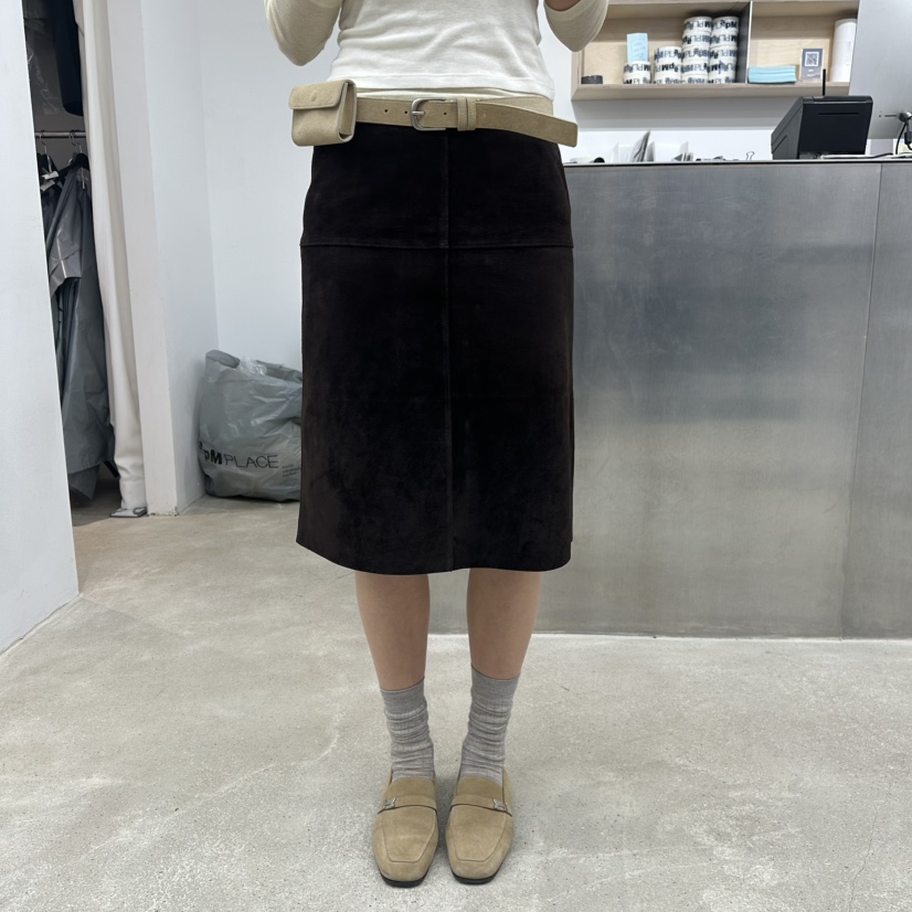 HELVETICA東大門㊣直郵女裝新款休閑真品熱賣長裙絨面革長款HELVETICA長裙