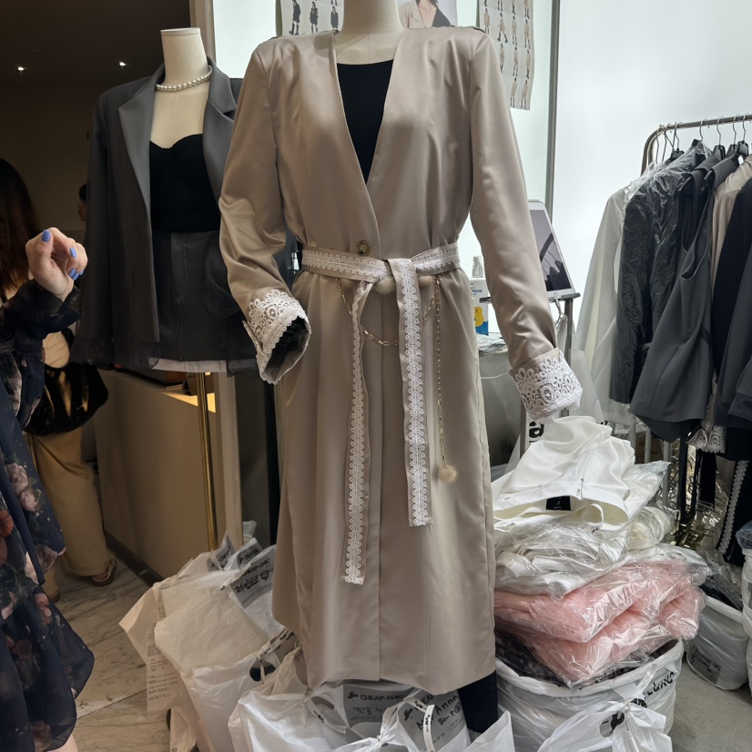 CHEAP-CHIC韓國代購㊣女士新款時尚人氣推薦長款風衣含腰帶CHEAP-CHIC/CHARLES THE SECOND長款風衣