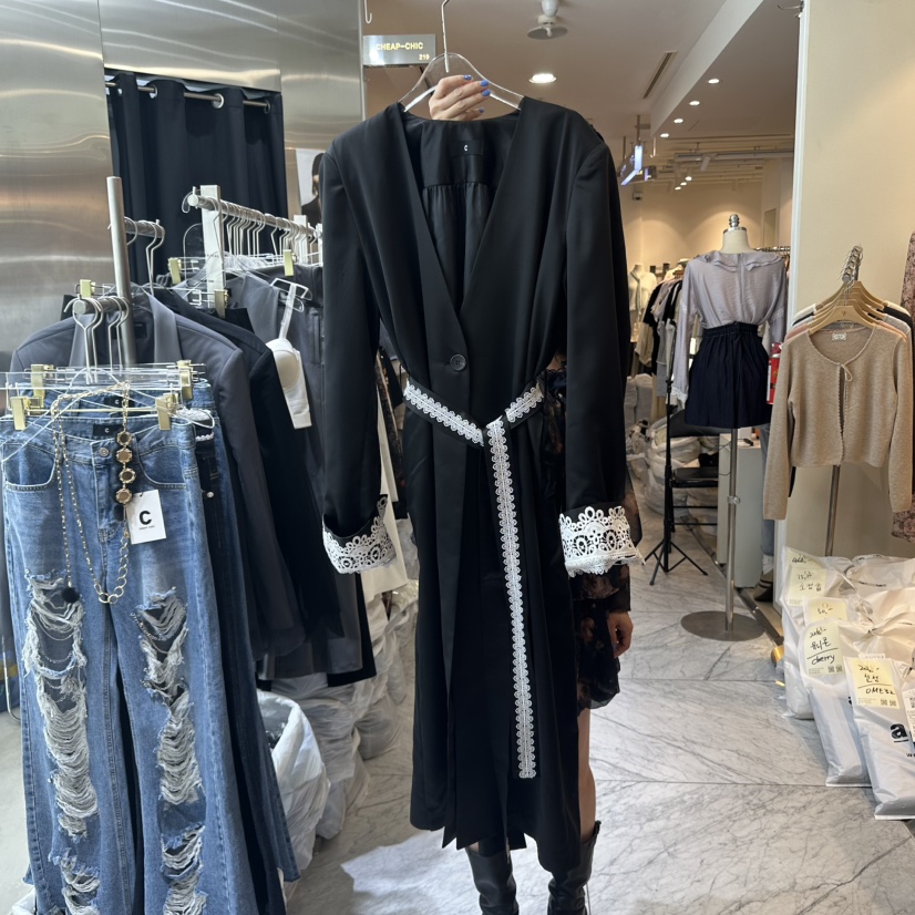 CHEAP-CHIC韓國代購㊣女士新款時尚人氣推薦長款風衣含腰帶CHEAP-CHIC/CHARLES THE SECOND長款風衣圖色2