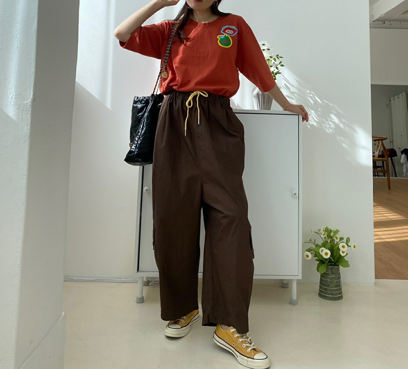 YESFREE韓國代購㊣女裝新款真品25秋冬時尚職業休閑休閑褲口袋YESFREE休閑褲