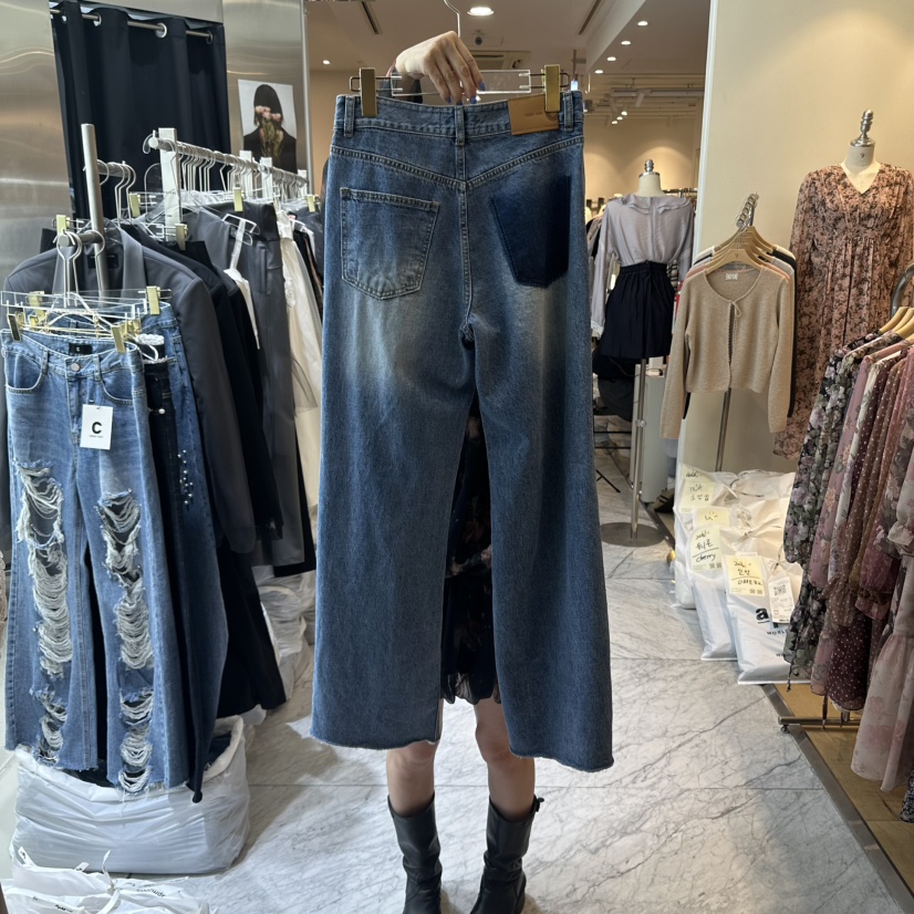 CHEAP-CHIC東大門㊣代購女裝新款25秋冬真品推薦休閑牛仔褲CHEAP-CHIC/CHARLES THE SECOND牛仔褲