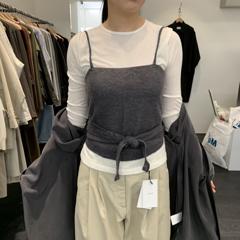 OBJECT韓國直郵㊣女士新品休閑25秋冬吊帶背心不含內搭羊駝毛OBJECT吊帶/背心圖色4