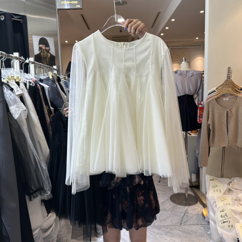 CHEAP-CHIC東大門㊣代購女士新款推薦熱賣時尚襯衫蕾絲衫網眼CHEAP-CHIC/CHARLES THE SECOND襯衫/蕾絲衫