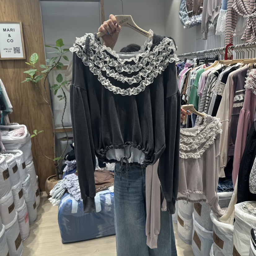 MARI CO東大門㊣實拍女士新品職業25秋冬真品人氣衛衣兜帽MARI CO衛衣圖色2