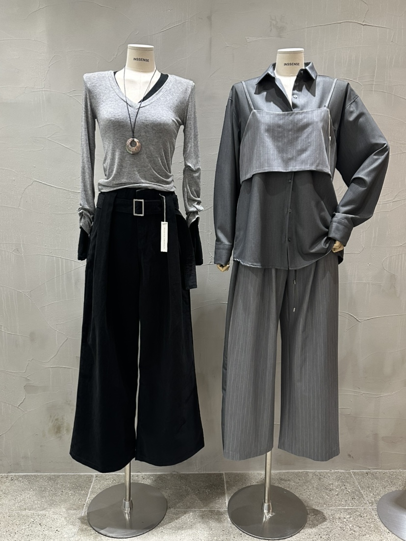 INSSENSE-A東大門㊣代購女裝新款時尚25秋冬人氣休閑褲含腰帶INSSENSE-A休閑褲