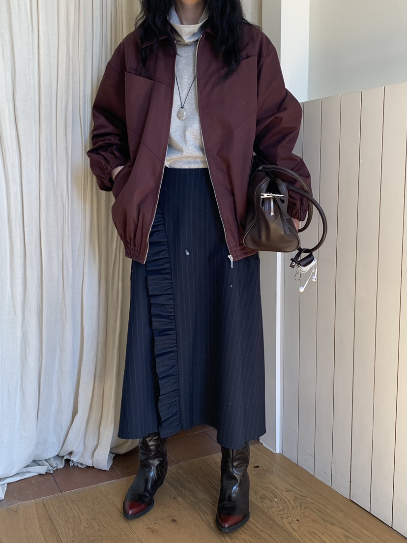 OURS東大門㊣代購女士新品25秋冬人氣推薦休閑半身裙中短裙OURS半身裙/中短裙
