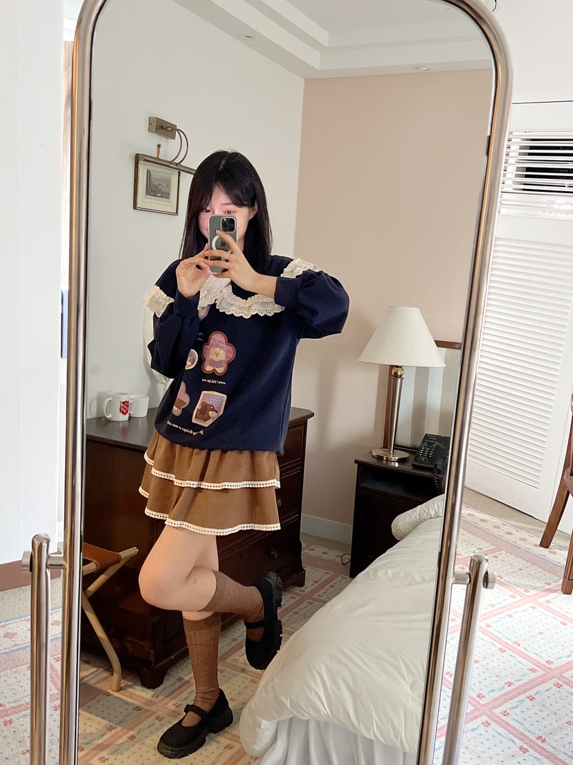 BE&BE東大門㊣直郵女裝新款推薦熱賣真品25秋冬裙褲絨面革BE&be裙褲