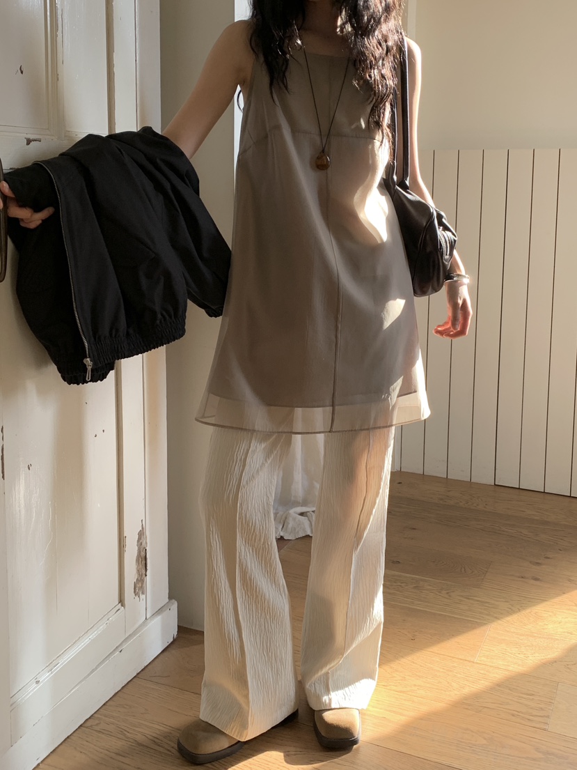 OURS韓國直郵㊣女裝新品25秋冬推薦職業人氣熱賣連衣裙歐根紗OURS連衣裙