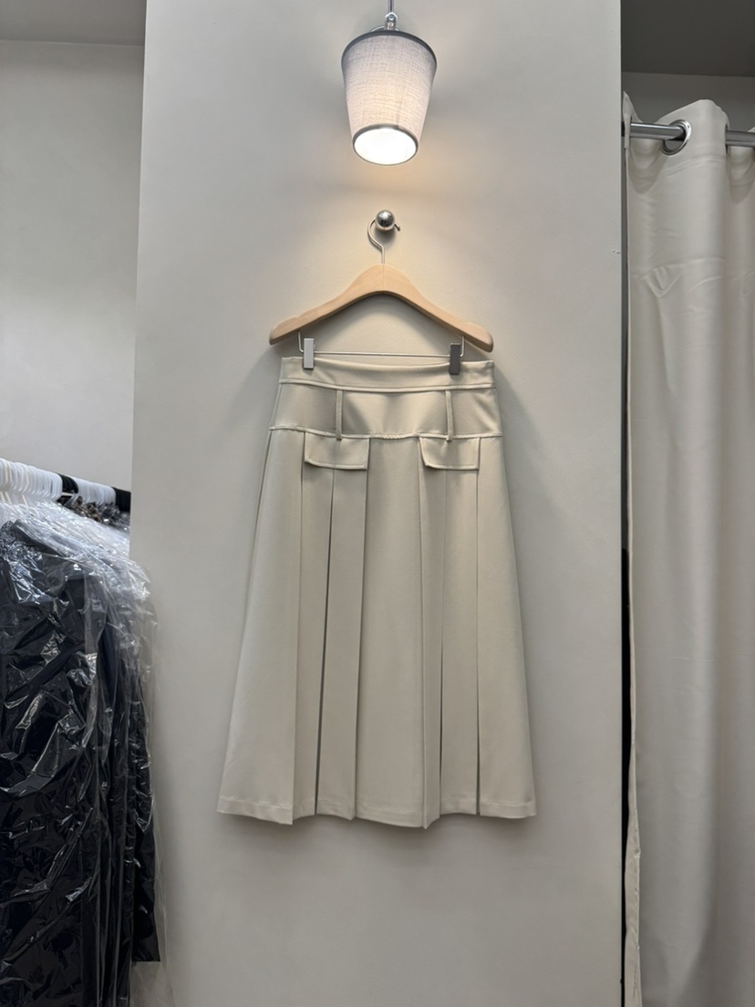 NOTHING東大門㊣直郵女裝新品職業時尚推薦人氣25秋冬長裙百褶NOTHING長裙圖色1
