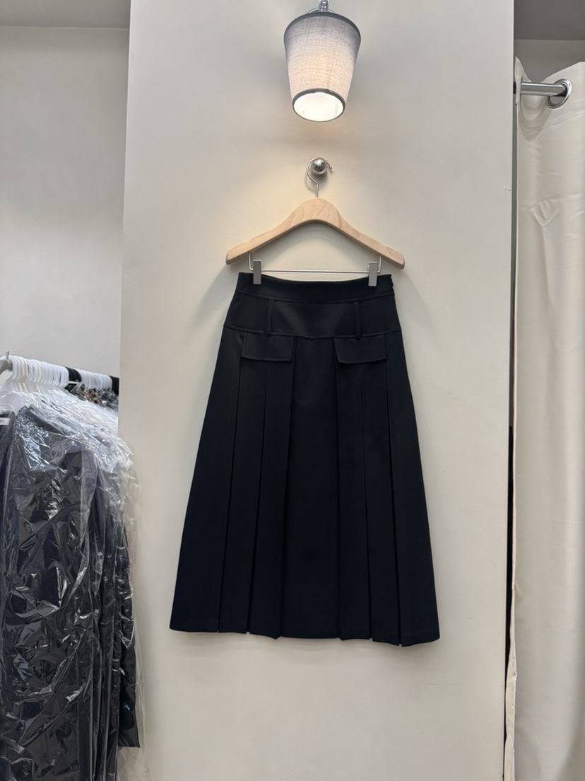 NOTHING東大門㊣直郵女裝新品職業時尚推薦人氣25秋冬長裙百褶NOTHING長裙圖色2