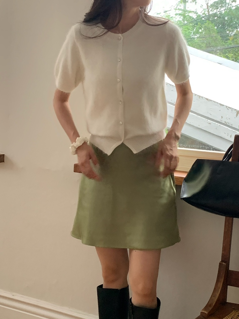 BLEECKER韓國直郵㊣女士新款人氣休閑熱賣推薦時尚短裙緞面BLEECKER短裙