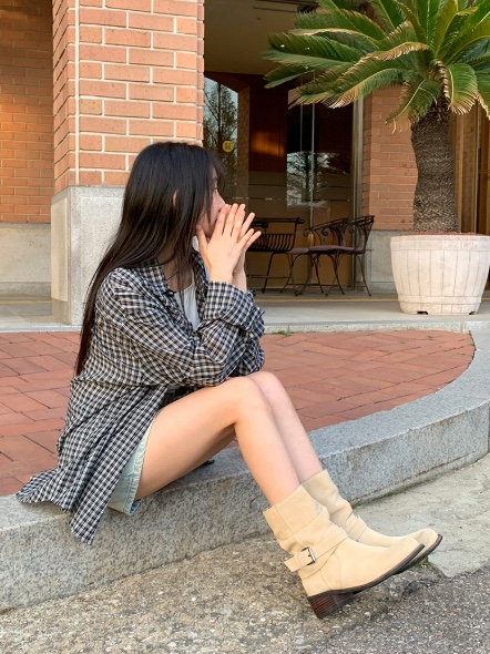 PAIRING韓國直郵㊣女裝新款時尚襯衫蕾絲衫不含內搭格紋寬松PAIRING襯衫/蕾絲衫