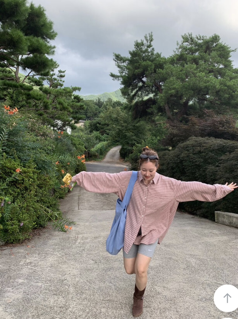 PAIRING韓國直郵㊣女裝新款時尚襯衫蕾絲衫不含內搭格紋寬松PAIRING襯衫/蕾絲衫