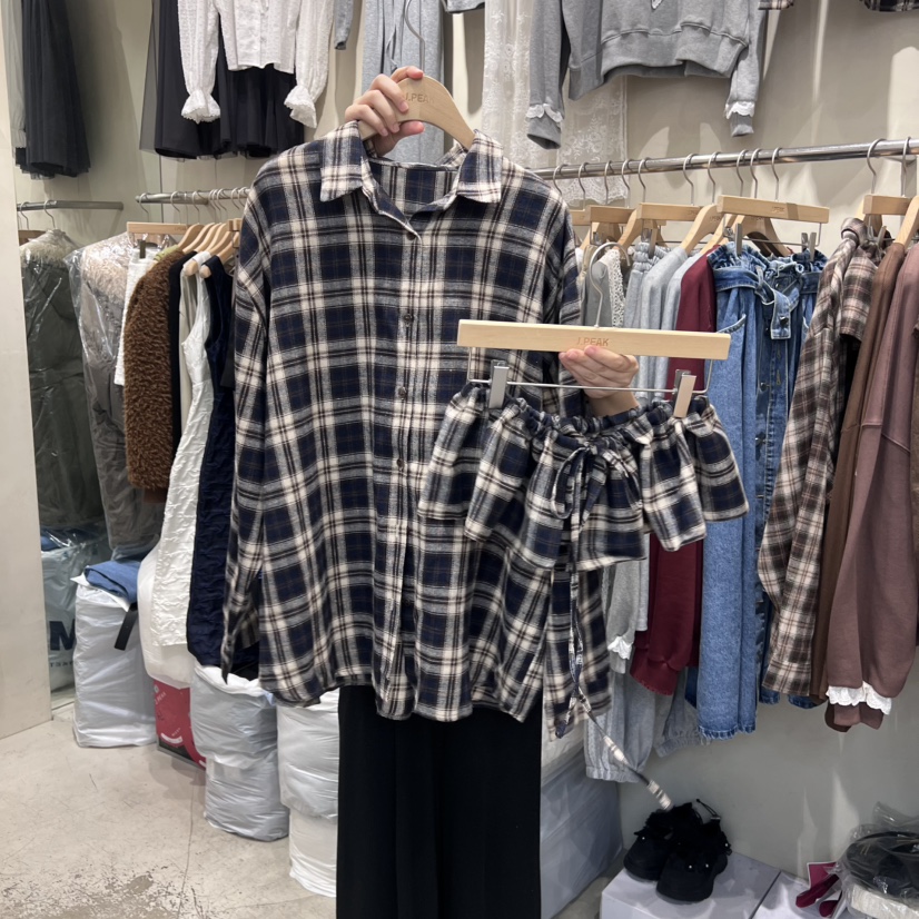 J PEAK/BY FLOW東大門㊣直郵女士新品時尚人氣25秋冬套裝格紋J PEAK套裝圖色1