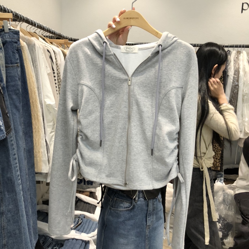 ALMOND PEPE韓國代購㊣女士新品熱賣時尚職業人氣衛衣拉鏈ALMOND PEPE衛衣圖色2