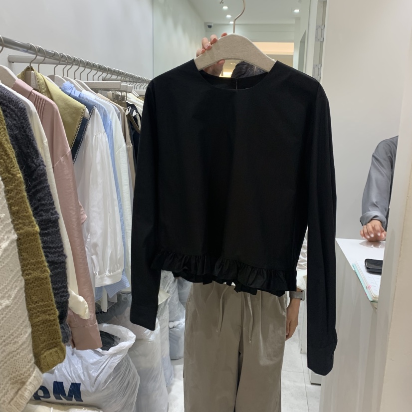 ASOME韓國直郵㊣女裝新品真品時尚職業25秋冬襯衫蕾絲衫棉質A.SOME襯衫/蕾絲衫圖色2