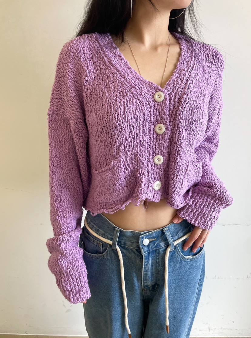 PAIRING韓國直郵㊣女裝新款25秋冬人氣休閑熱賣毛衣短款開衫PAIRING毛衣