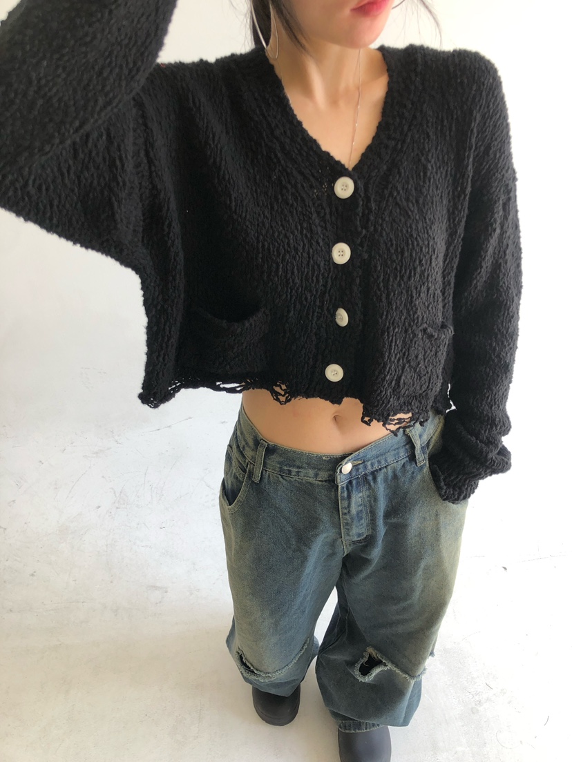 PAIRING韓國直郵㊣女裝新款25秋冬人氣休閑熱賣毛衣短款開衫PAIRING毛衣