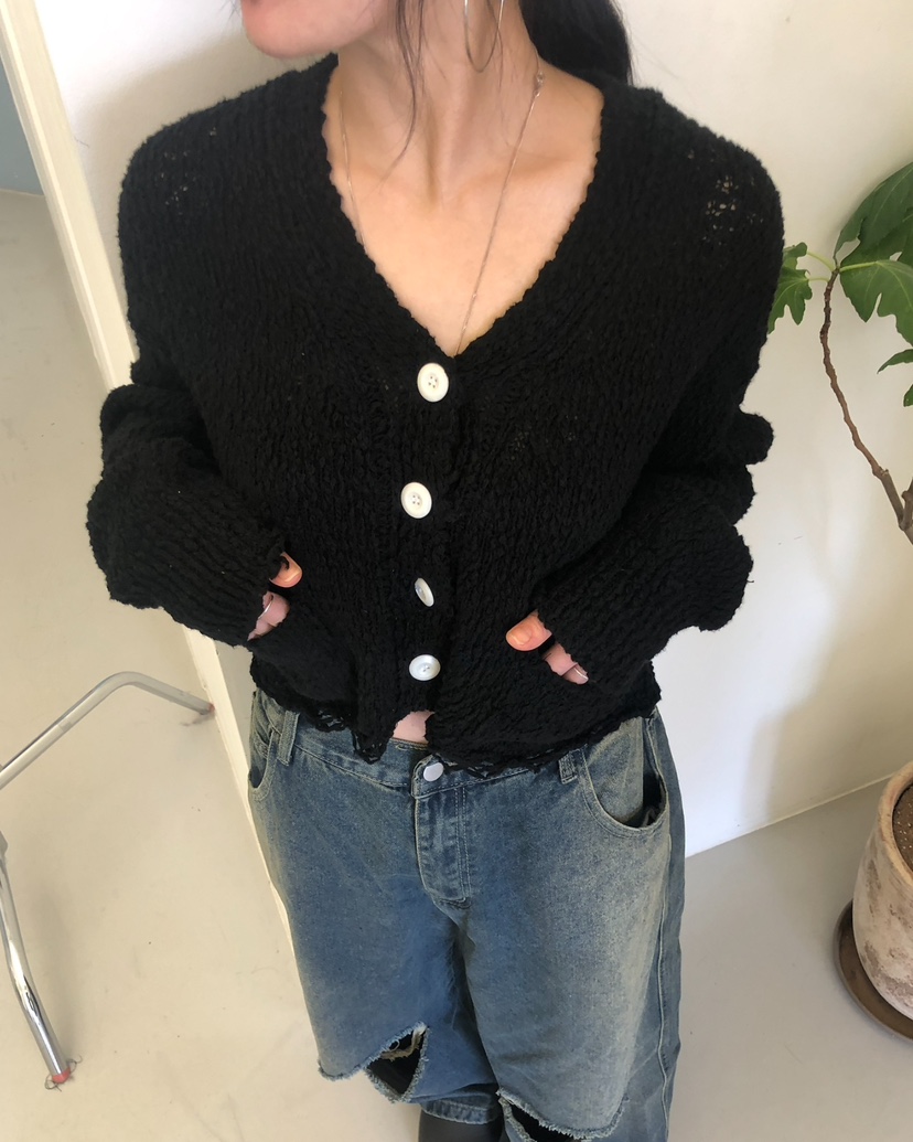 PAIRING韓國直郵㊣女裝新款25秋冬人氣休閑熱賣毛衣短款開衫PAIRING毛衣