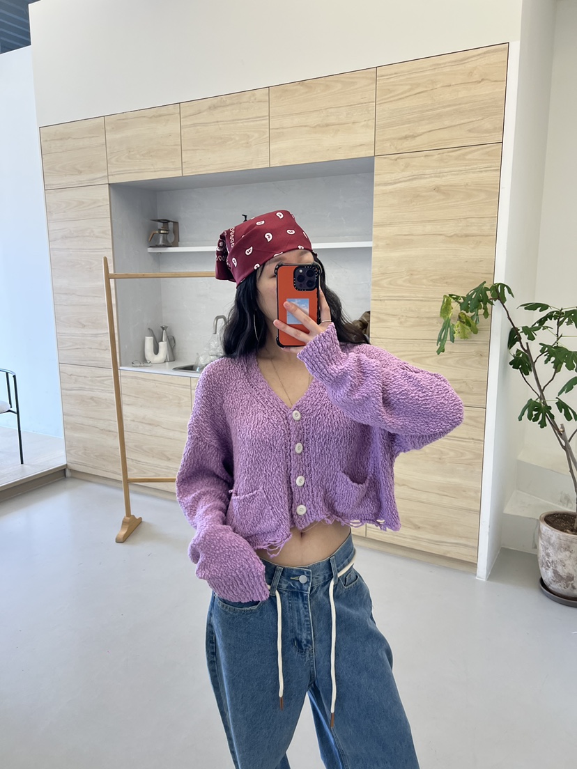PAIRING韓國直郵㊣女裝新款25秋冬人氣休閑熱賣毛衣短款開衫PAIRING毛衣圖色11