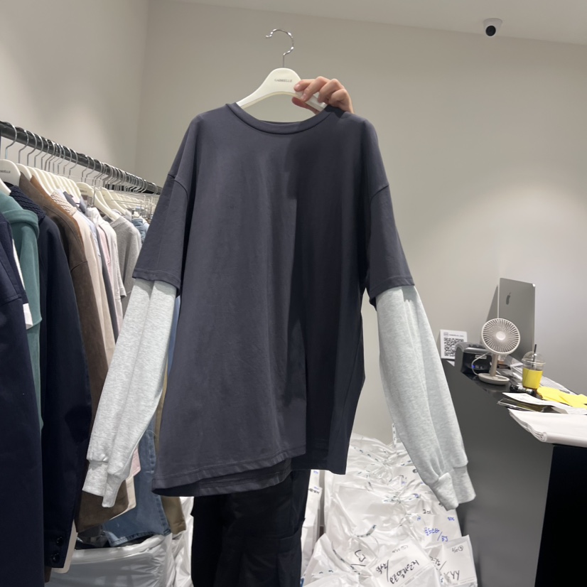 GABRIELLE韓國代購㊣女士新品時尚推薦熱賣真品長袖T恤假兩件GABRIELLE長袖T恤圖色2