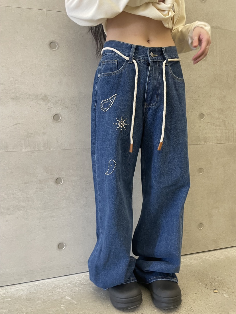 PAIRING韓國直郵㊣女裝新品25秋冬職業真品人氣休閑時尚牛仔褲PAIRING牛仔褲