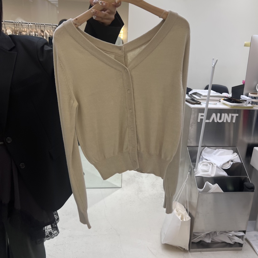 FLAUNT東大門㊣實拍女士新品推薦時尚職業真品休閑針織衫雙面FLAUNT針織衫圖色2