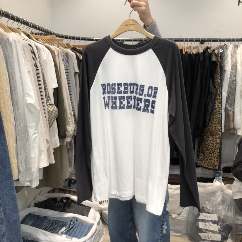 ALMOND PEPE東大門㊣實拍女士新款25秋冬時尚休閑人氣長袖T恤ALMOND PEPE長袖T恤圖色2