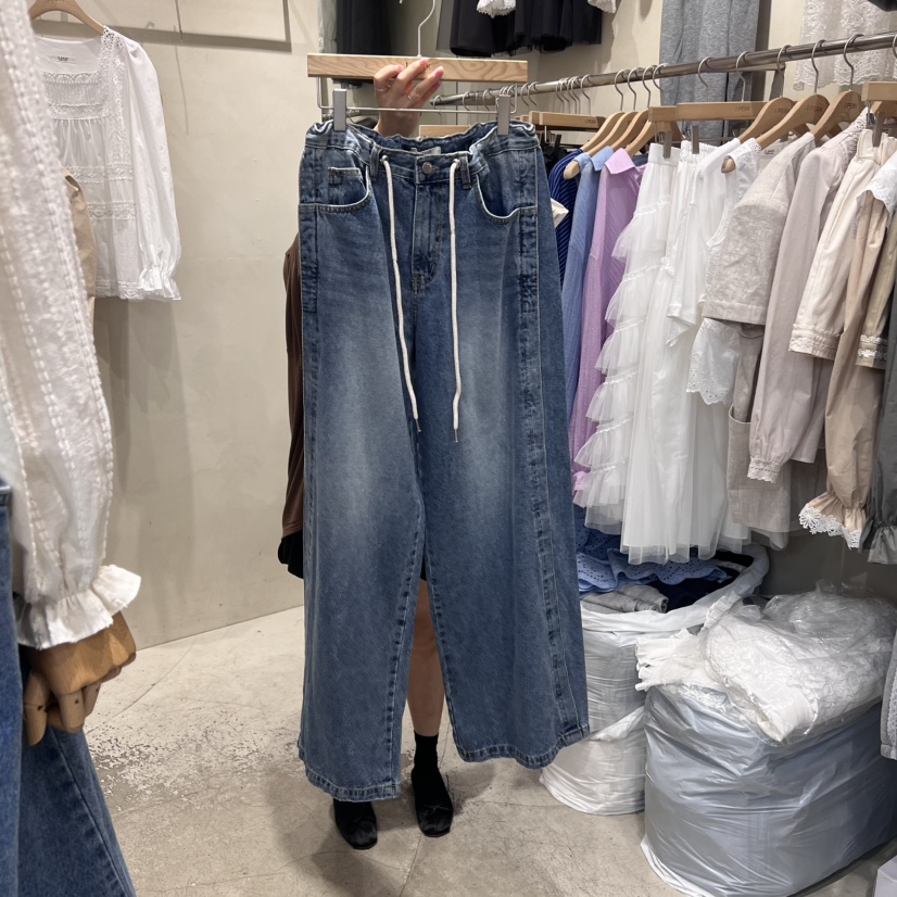 J PEAK/BY FLOW韓國代購㊣女士新款25秋冬時尚休閑牛仔褲J PEAK牛仔褲圖色1