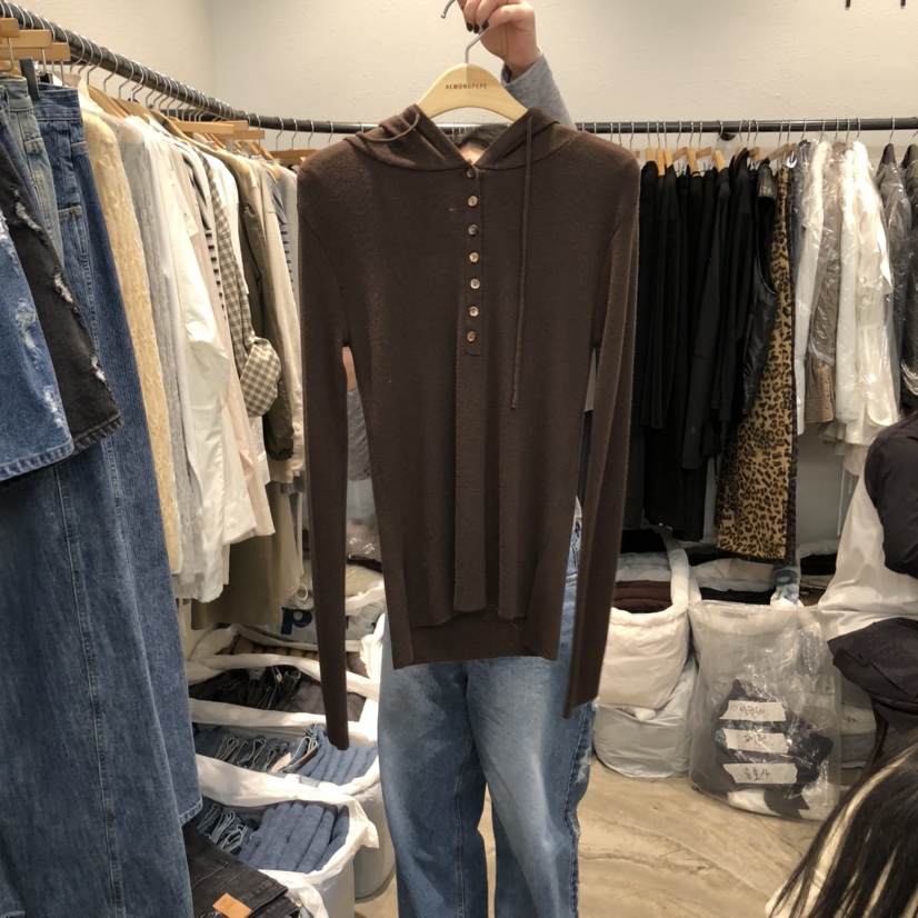 ALMOND PEPE韓國代購㊣女士新品25秋冬針織衫連帽針織衫羊毛ALMOND PEPE針織衫圖色2