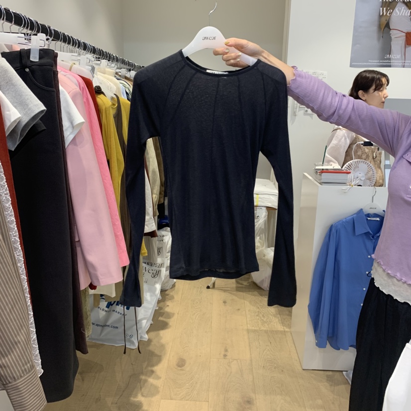 RUMIRU/AWEAR韓國直郵㊣女裝新款真品休閑時尚熱賣長袖T恤awear/RUMIRU長袖T恤圖色3