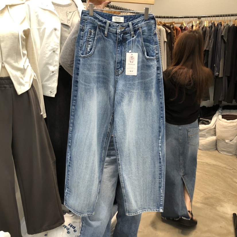ALMOND PEPE韓國代購㊣女裝新品25秋冬職業真品人氣牛仔褲ALMOND PEPE牛仔褲圖色1
