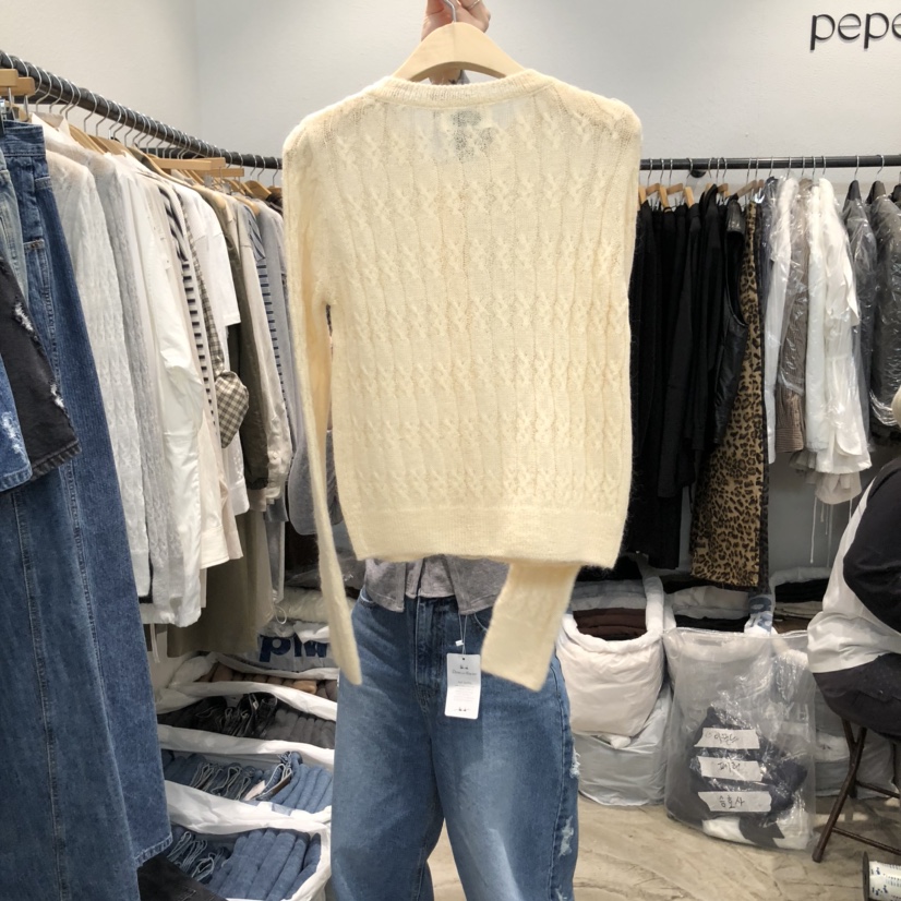 ALMOND PEPE東大門㊣直郵女士新品熱賣人氣25秋冬針織衫開衫ALMOND PEPE針織衫