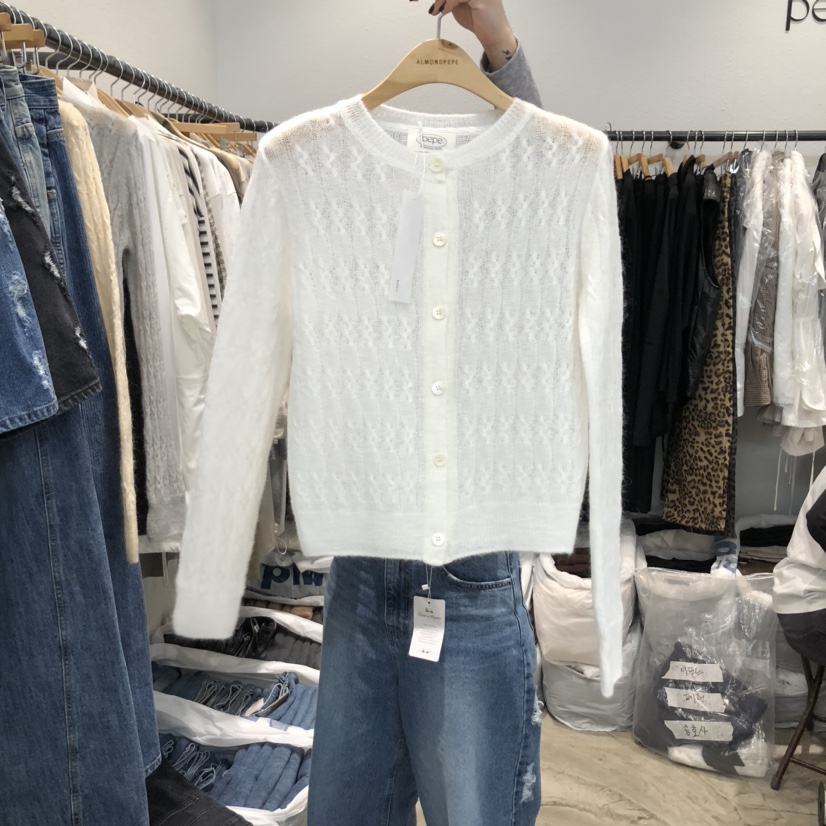 ALMOND PEPE東大門㊣直郵女士新品熱賣人氣25秋冬針織衫開衫ALMOND PEPE針織衫圖色2
