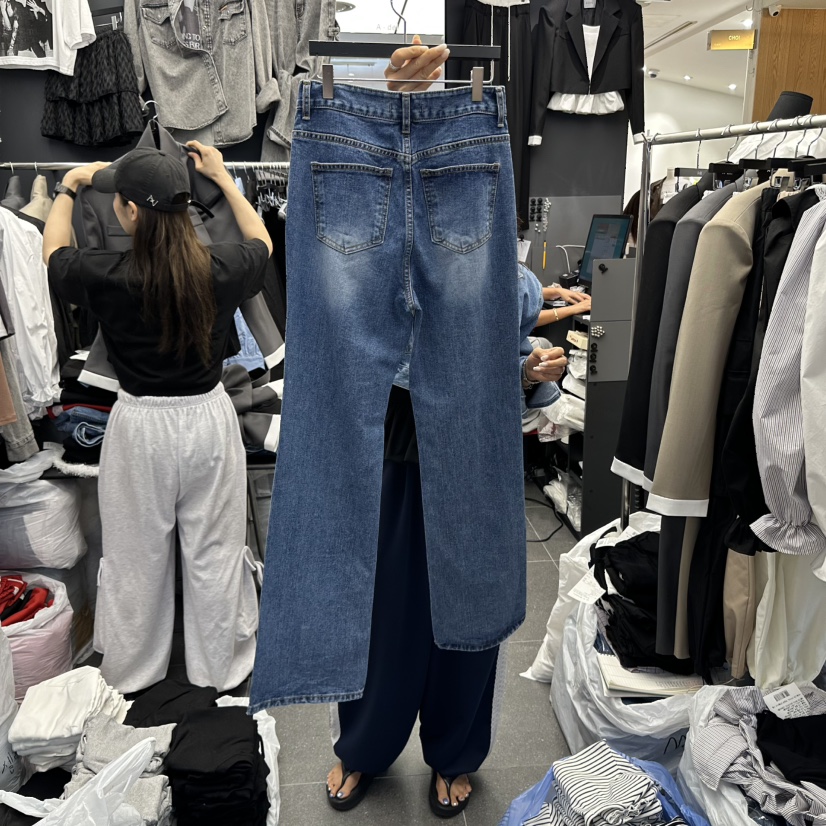 A-DEL韓國直郵㊣女士新款職業推薦25秋冬休閑真品時尚牛仔褲A-DEL牛仔褲