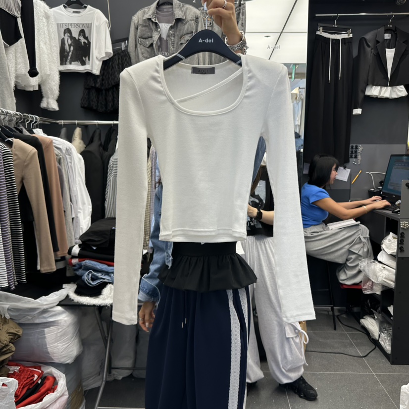 A-DEL韓國直郵㊣女士新品時尚真品職業推薦休閑熱賣長袖T恤A-DEL長袖T恤圖色1