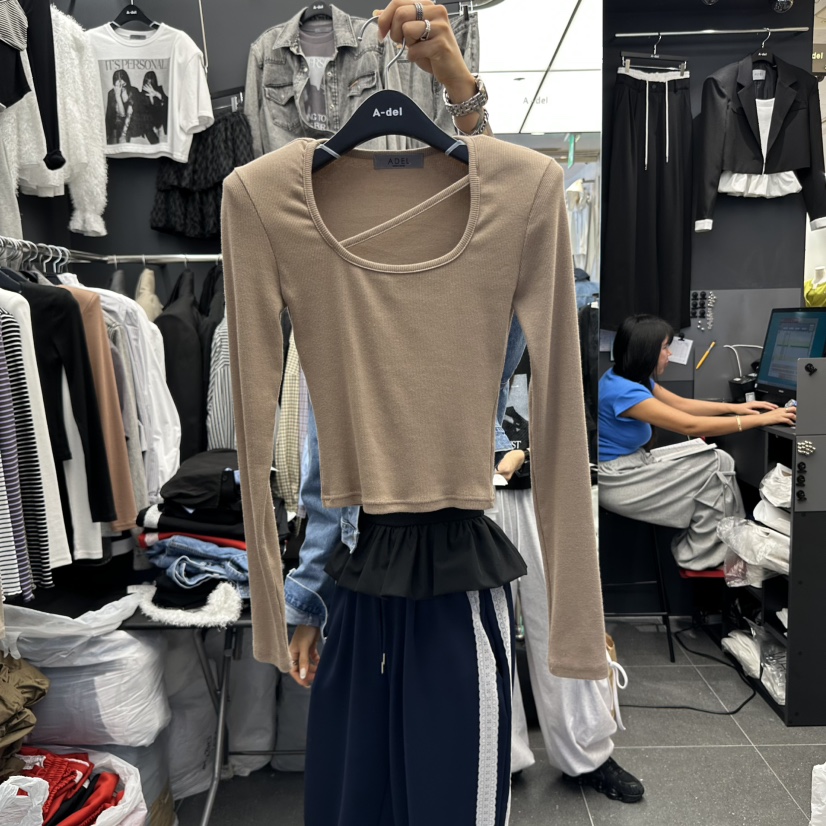A-DEL韓國直郵㊣女士新品時尚真品職業推薦休閑熱賣長袖T恤A-DEL長袖T恤圖色2