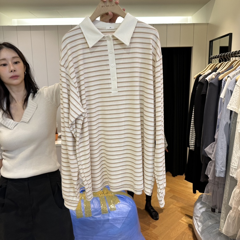 ARC東大門㊣直郵女士新款休閑人氣推薦真品25秋冬熱賣長袖T恤ARC EN CIEL長袖T恤圖色2