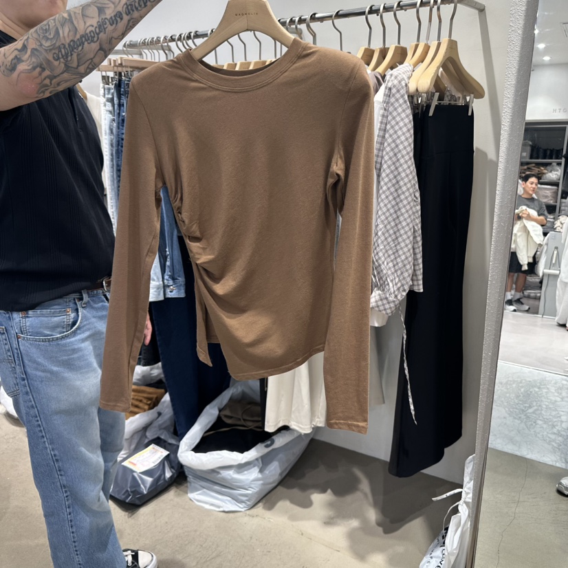 MAGNOLIA36-L韓國代購㊣女裝新品真品熱賣休閑25秋冬長袖T恤MAGNOLIA36-L長袖T恤圖色3